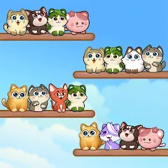 Взлом Cat Sort Puzzle: Cute Pet Game  [МОД Unlocked] - последняя версия apk на Андроид