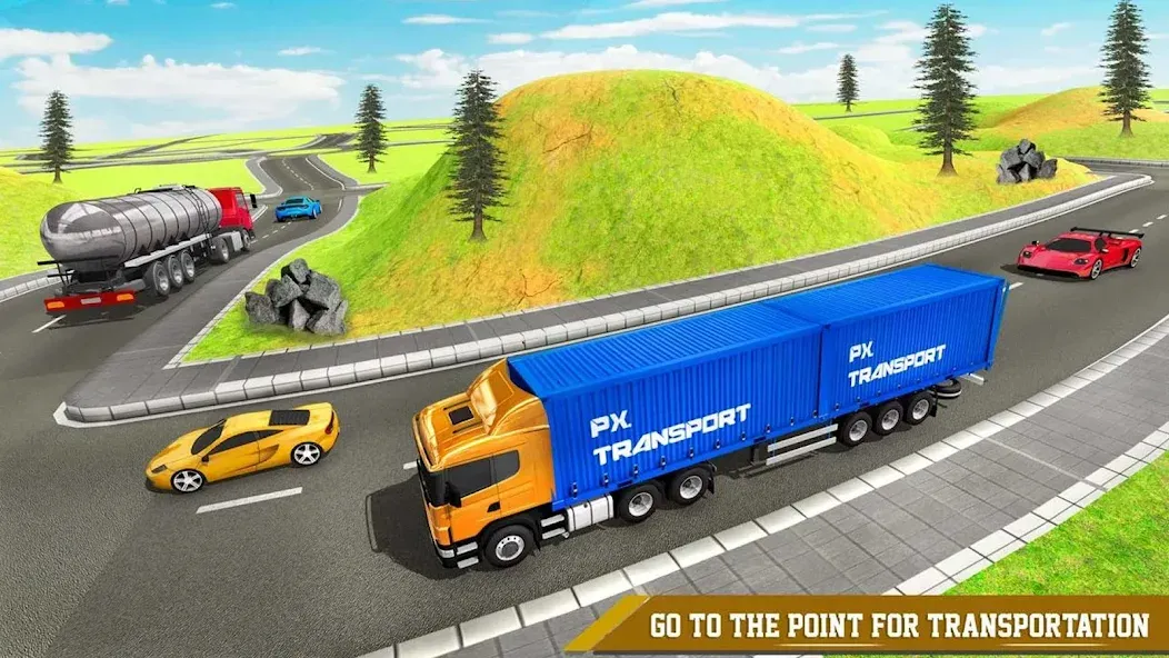 Cargo Transport Truck Driving (Грузовик перевозки грузов)  [МОД Бесконечные монеты] Screenshot 2
