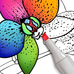 Скачать взломанную Coloring for adults offline  [МОД Бесконечные монеты] - стабильная версия apk на Андроид