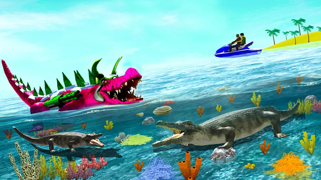 Robot Game Transform Crocodile  [МОД Много монет] Screenshot 2